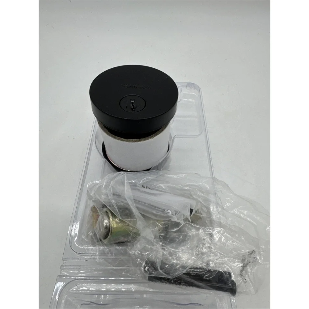 Kwikset  matte  Black Round Single Cylinder Deadbolt 92580-020‎ low profile